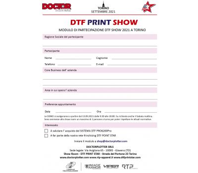 Modulo di partecipazione al DTF SHOW - SETTEMBRE 2021