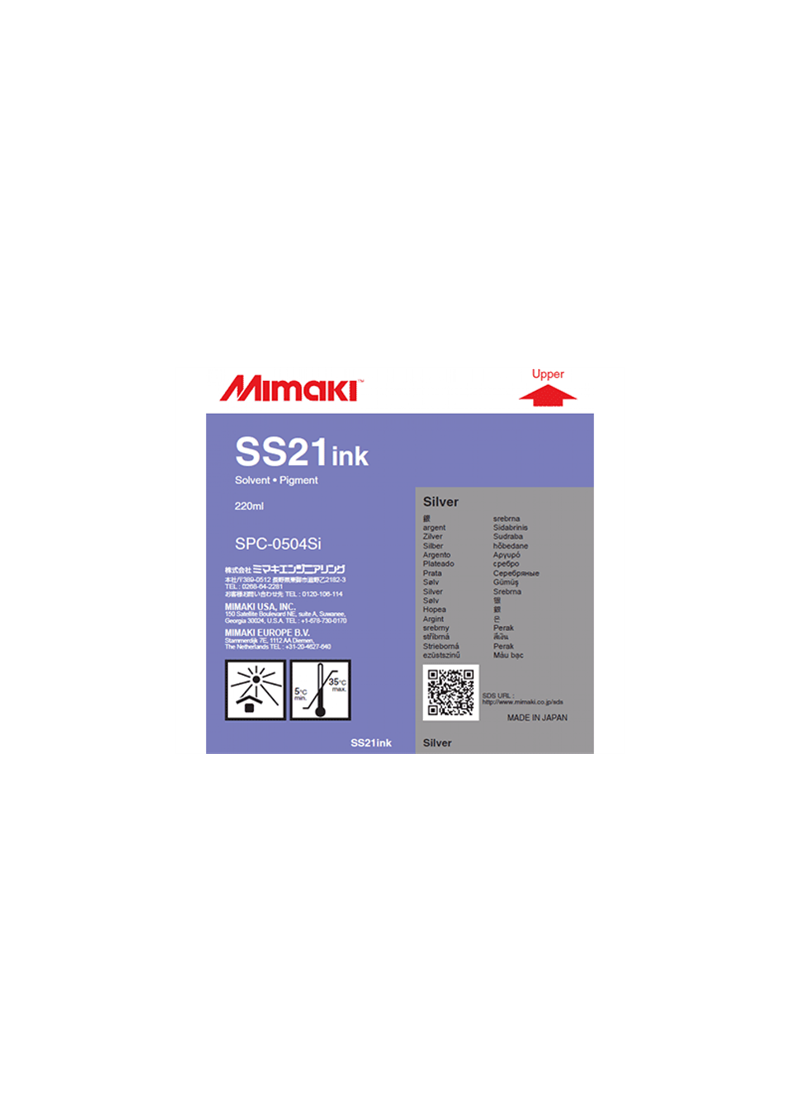 Inchiostro Mimaki SS21 Argento solvent cartuccia 220ml Inchiostro Mimaki SS21 Argento solvent cartuccia 220ml