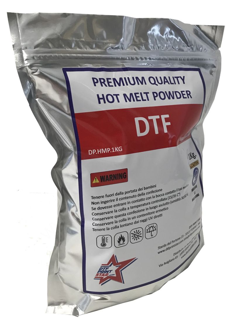 Hot melt powder DTF Colla in polvere bianca 1 Kg.